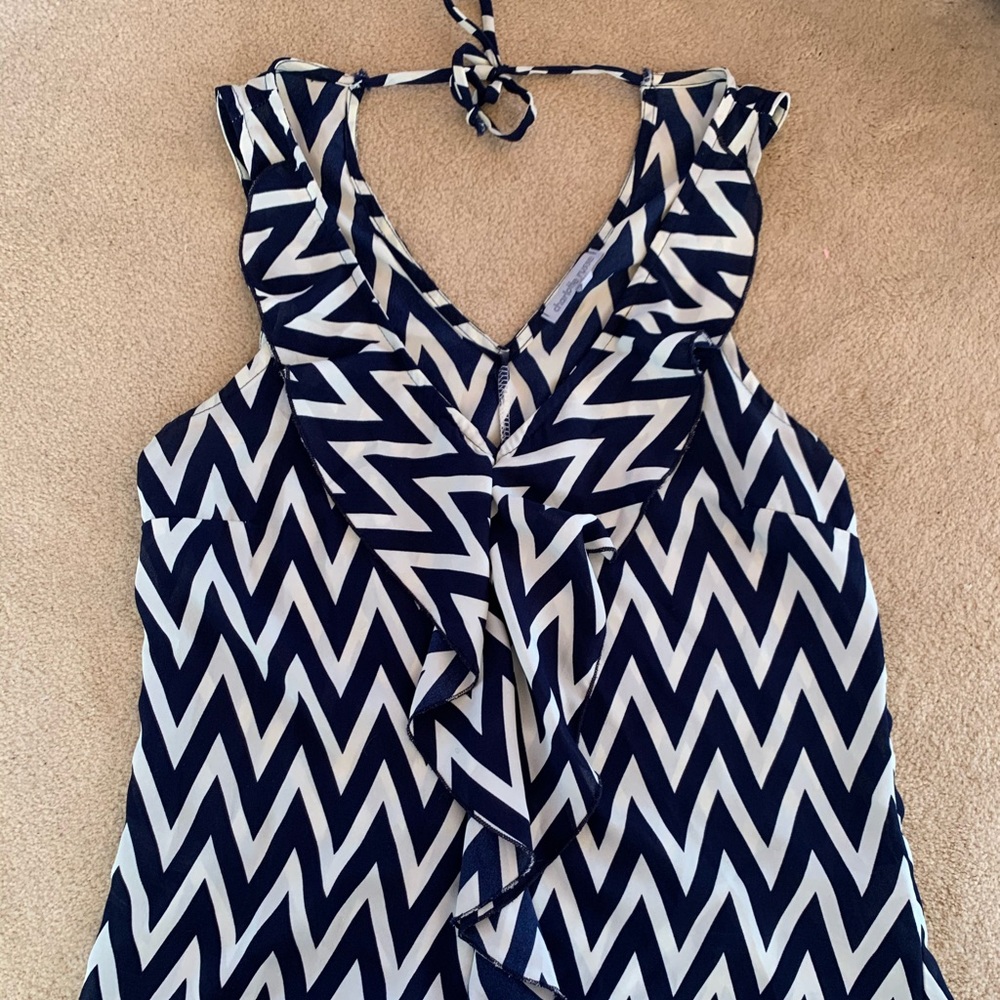 Charlotte Russe Chevron Ruffle Top